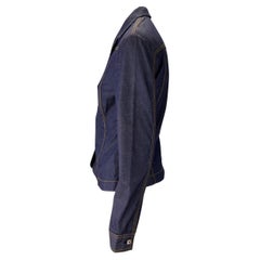 S/S 2000 Gianni Versace by Donatella Chambray Iridescent Button Up Jacket Top