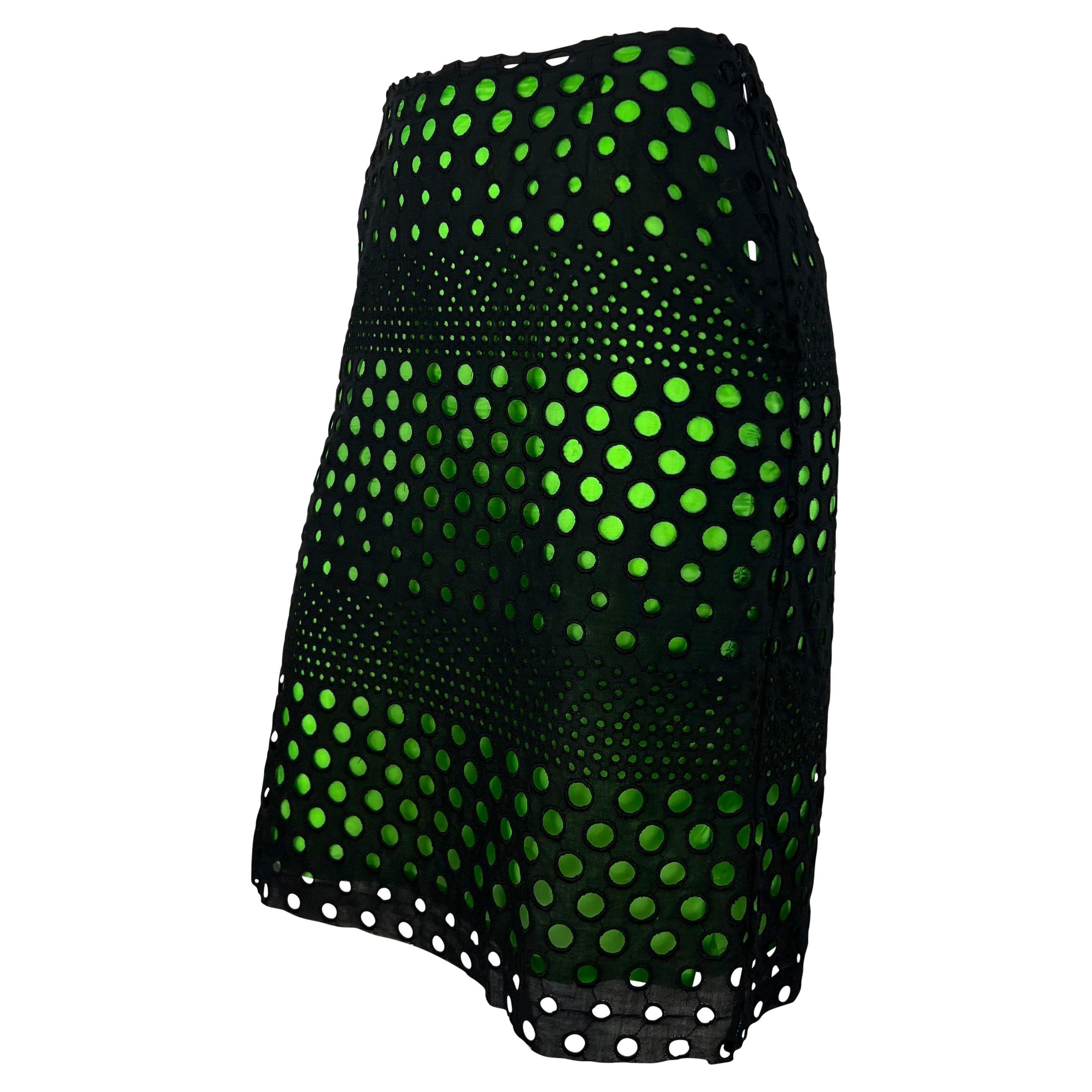 green eyelet skirt