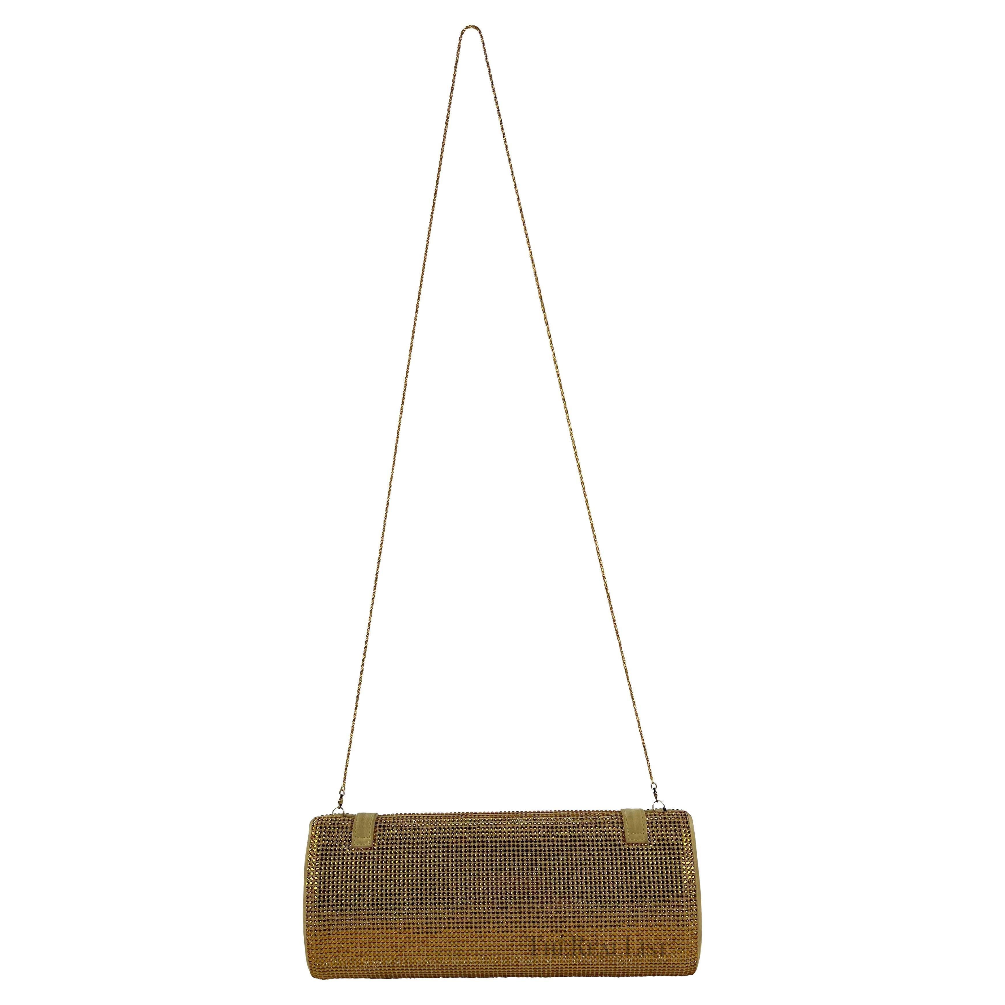 P/E 2000 Gianni Versace by Donatella Versace Runway Pochette convertibile in oro con strass in vendita 5
