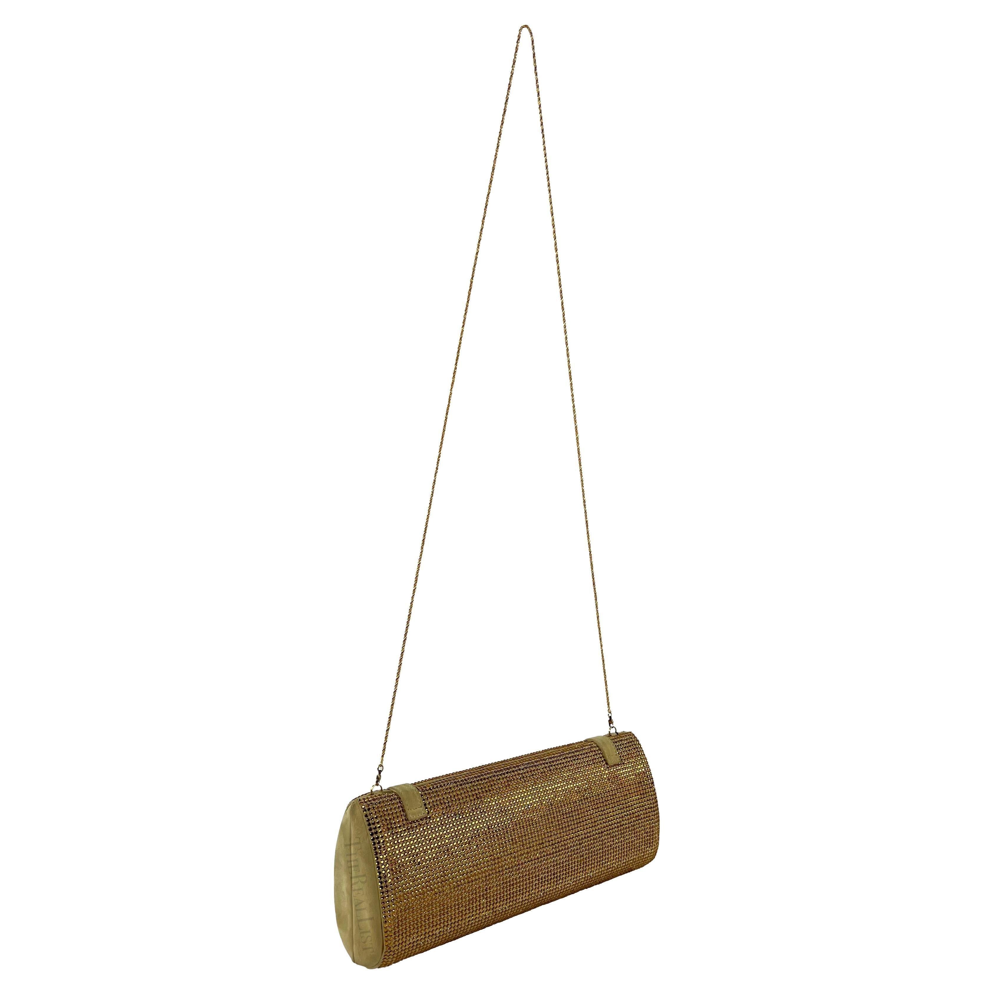P/E 2000 Gianni Versace by Donatella Versace Runway Pochette convertibile in oro con strass in vendita 4
