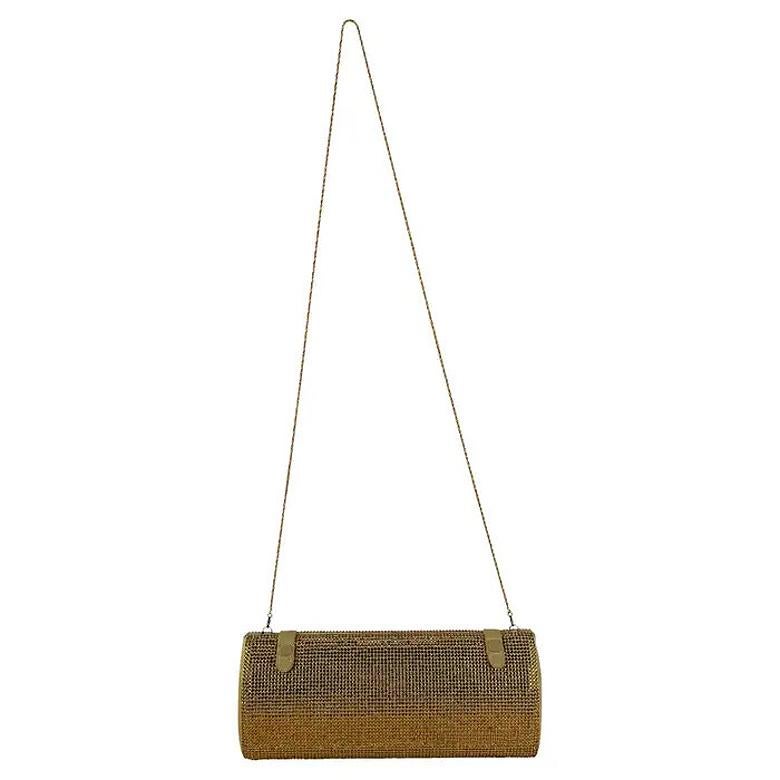 S/S 2000 Gianni Versace by Donatella Runway Gold Rhinestone Convertible Clutch For Sale