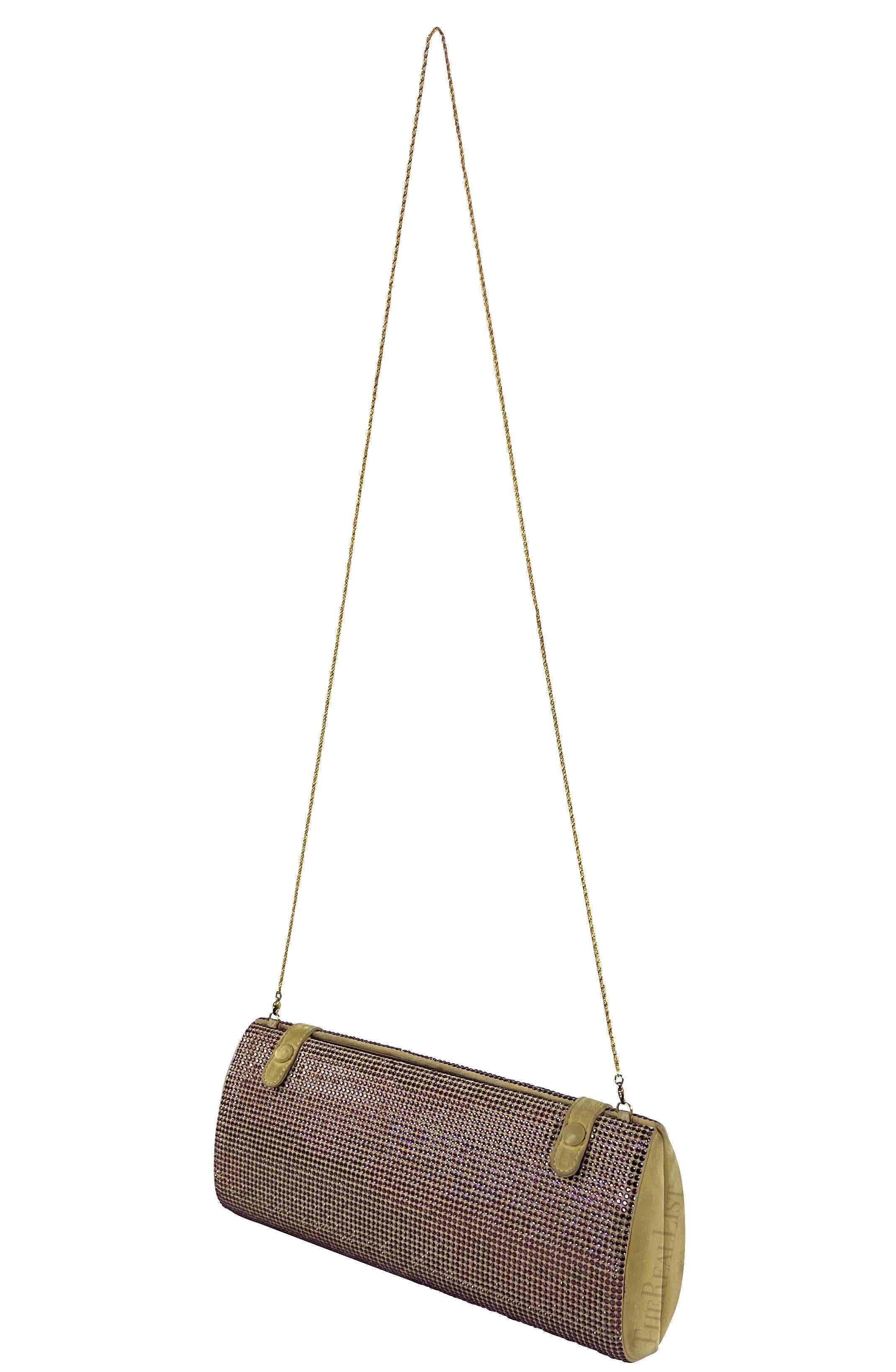 P/E 2000 Gianni Versace by Donatella Versace Runway Pochette convertibile con strass viola in vendita 2