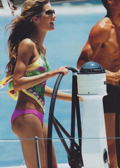 S/S 2000 Gianni Versace by Donatella Silk Palm Print Scarf Chain Medusa Top