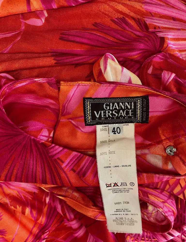 S/S 2000 Gianni Versace Pink Jungle Dress by Donatella Versace For Sale ...