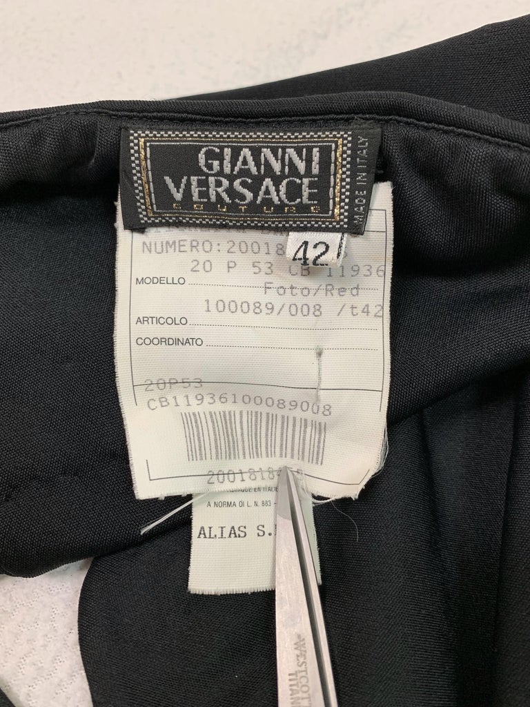 S/S 2000 Gianni Versace Runway Black Cut-Out Gold Charm ...