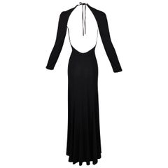 S/S 2000 Gucci by Tom Ford Backless Classic Black L/S Dress