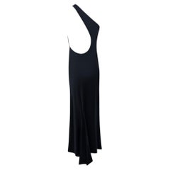 S/S 2000 Gucci by Tom Ford Black Silk Satin Asymmetric Cutout Backless Gown IT42