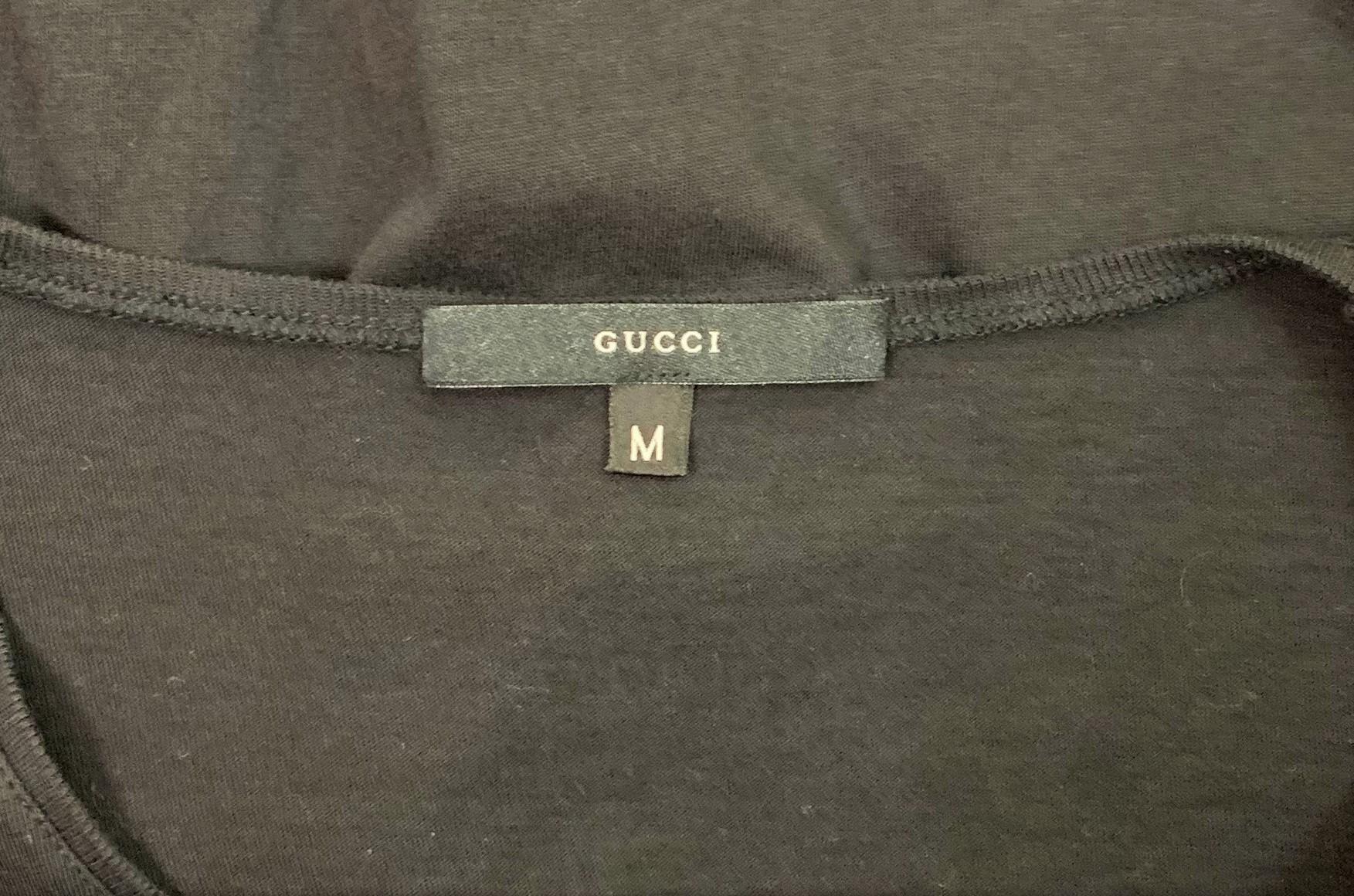 S/S 2000 Gucci by Tom Ford Black V-Neck T-Shirt M In Good Condition In Yukon, OK