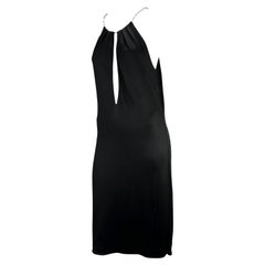 S/S 2000 Gucci by Tom Ford Black Viscose Chain Plunge Sleeveless Dress IT42