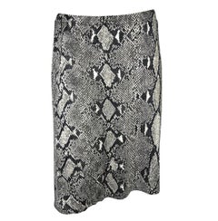 S/S 2000 Gucci by Tom Ford Black White Snake Logo Print Viscose Skirt Set