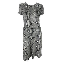S/S 2000 Gucci by Tom Ford Ensemble jupe en viscose imprimée du logo serpent noir et blanc