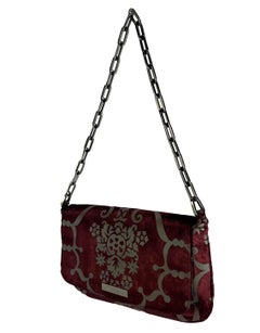 S/S 2000 Gucci by Tom Ford Burgundy Velvet Chain Bag