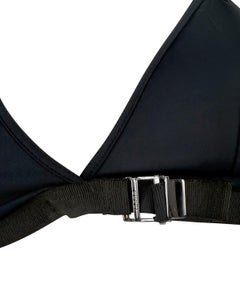 S/S 2000 Gucci by Tom Ford Dark Navy Black Adjustable Buckle Bikini Swim Top