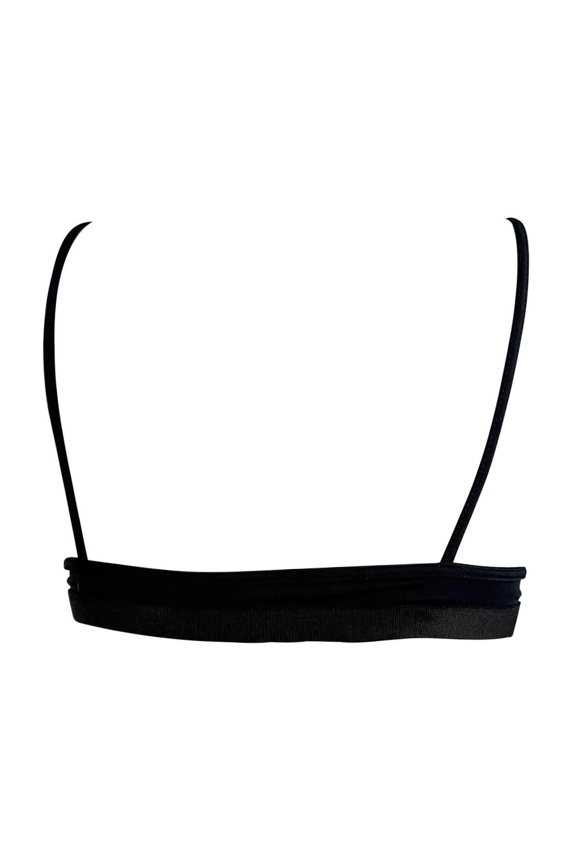 S/S 2000 Gucci by Tom Ford Dark Navy Black Adjustable Buckle Bikini Swim Top For Sale 1