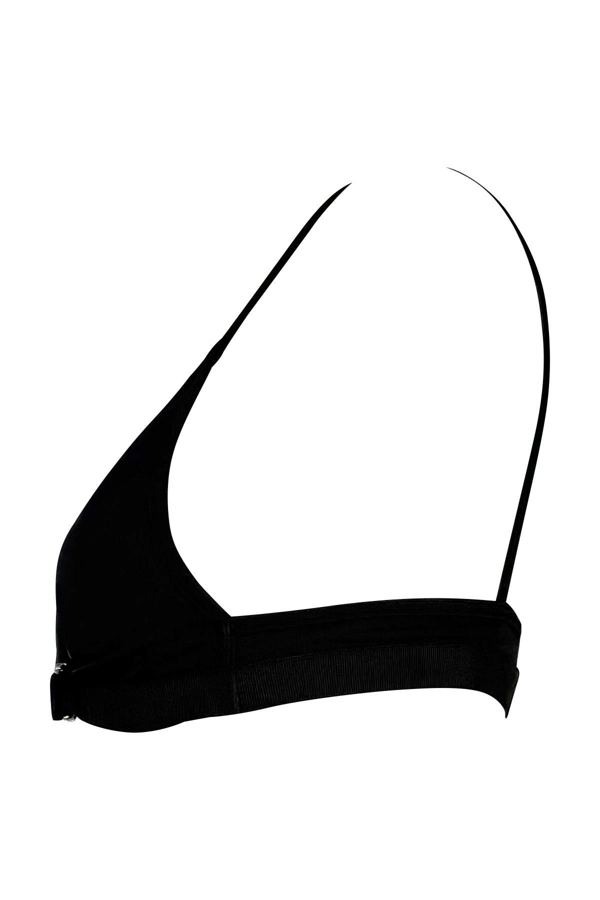 S/S 2000 Gucci by Tom Ford Dark Navy Black Adjustable Buckle Bikini Swim Top For Sale 2