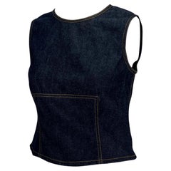 S/S 2000 Gucci by Tom Ford Denim Sleeveless Tank Top Y2K