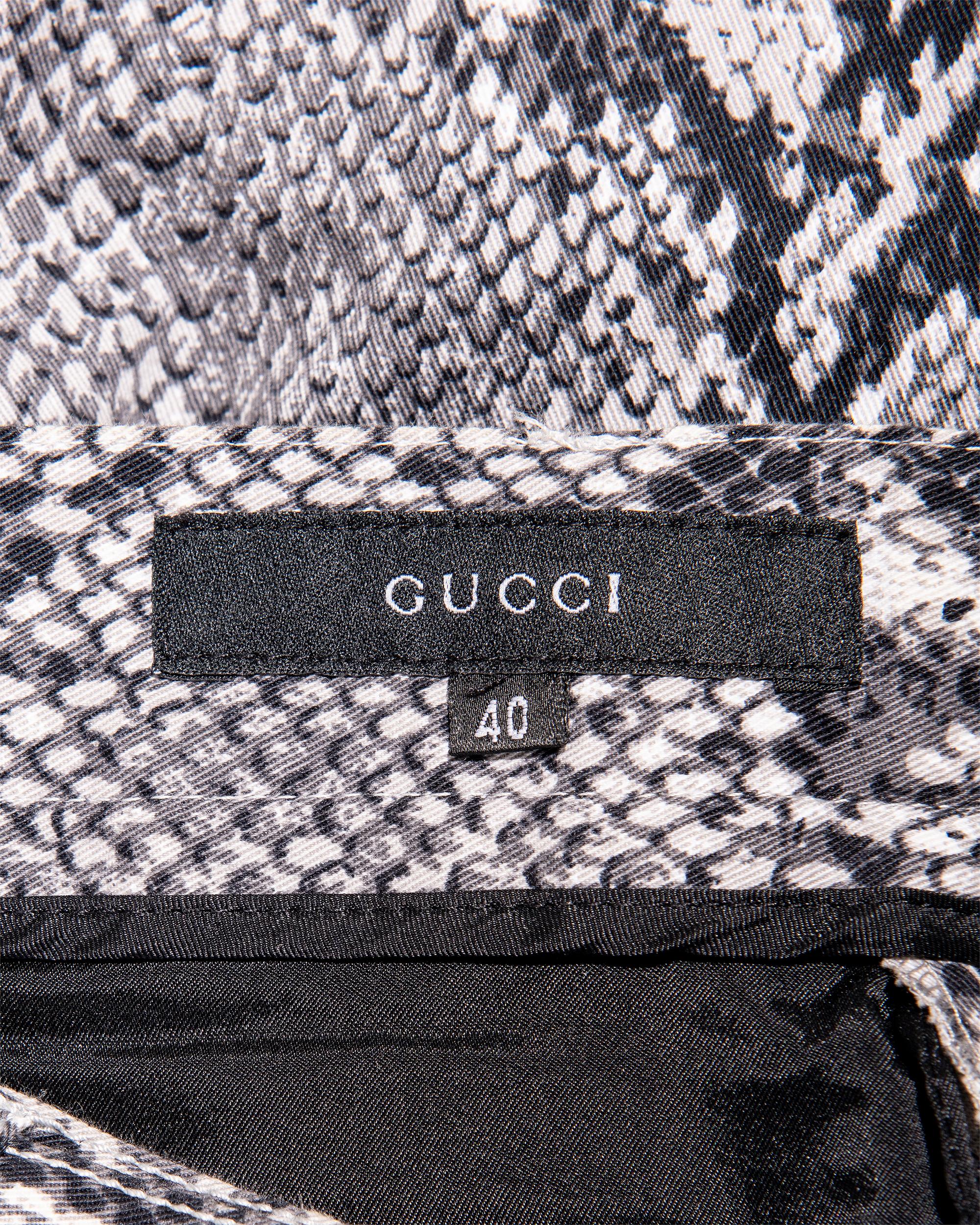 S/S 2000 Gucci by Tom Ford Gray Snakeskin Flare Trousers 5