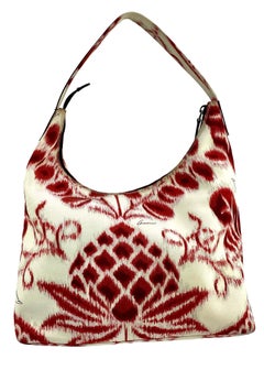 S/S 2000 Gucci by Tom Ford 'Havana' Print Red and White Hobo