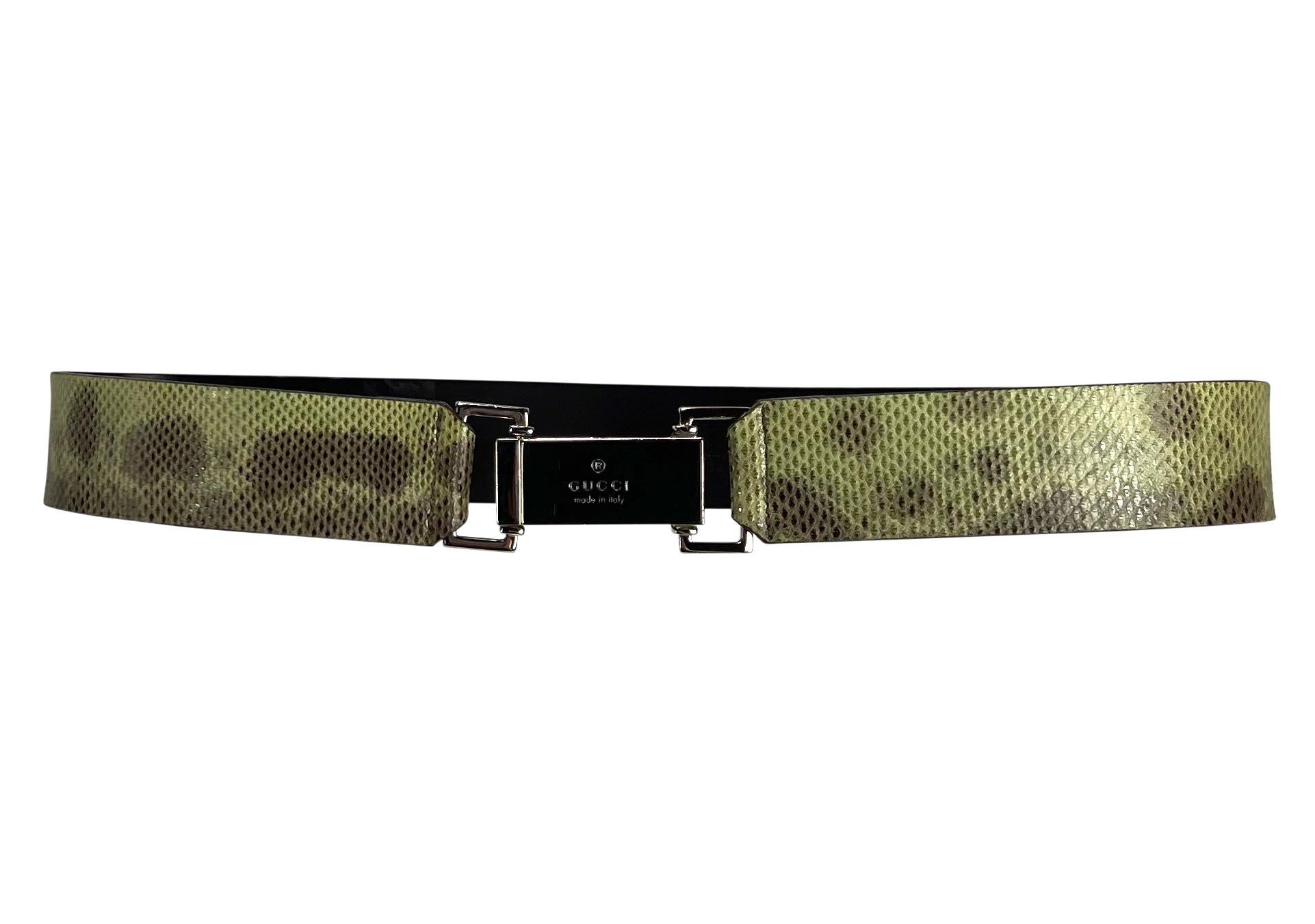 green snakeskin belt