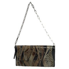 S/S 2000 Gucci by Tom Ford Python Abstract Panel Chain Flap Bag 