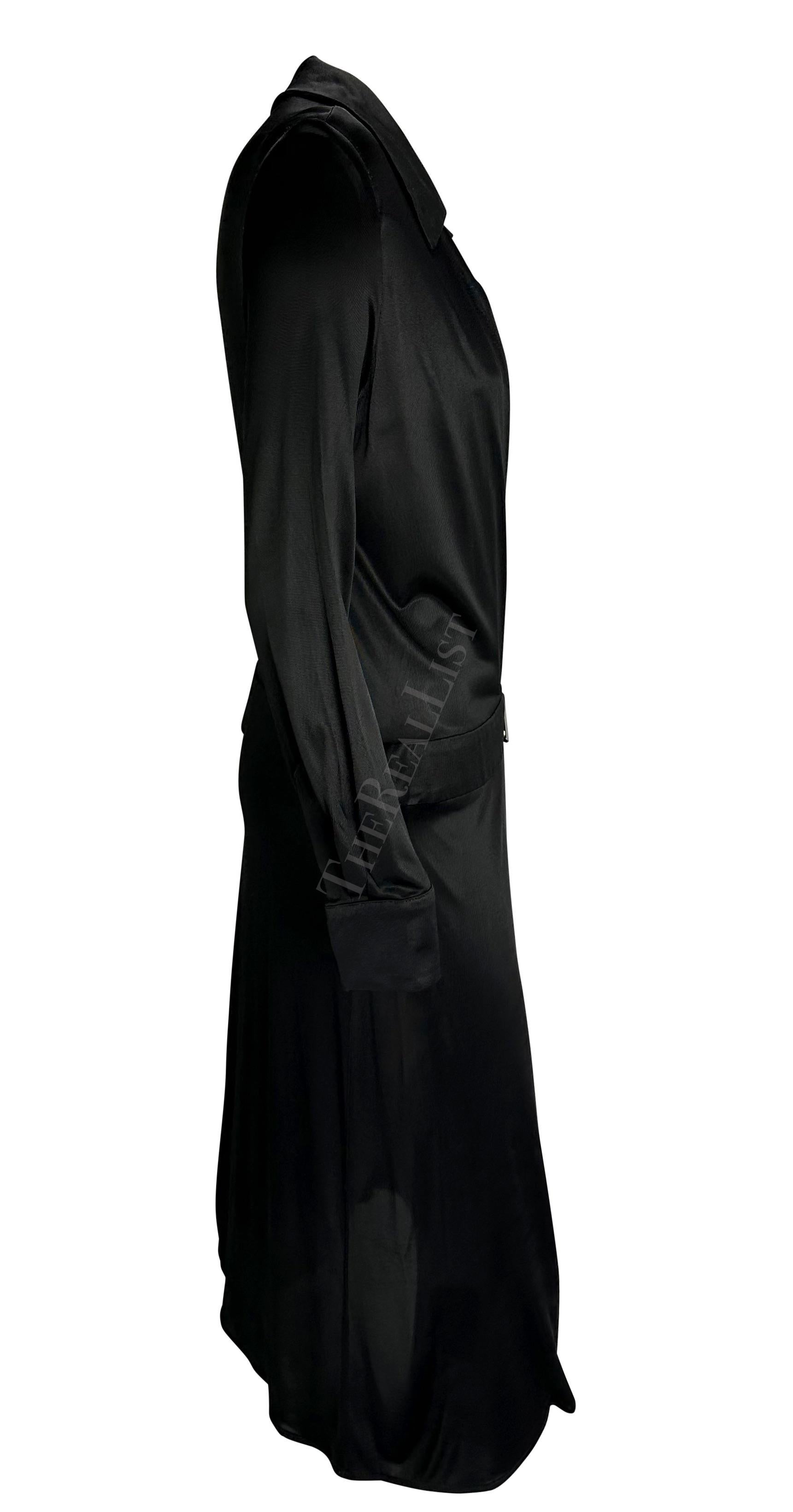S/S 2000 Gucci by Tom Ford Runway Plunging Neckline Black Viscose Runway Dress For Sale 6