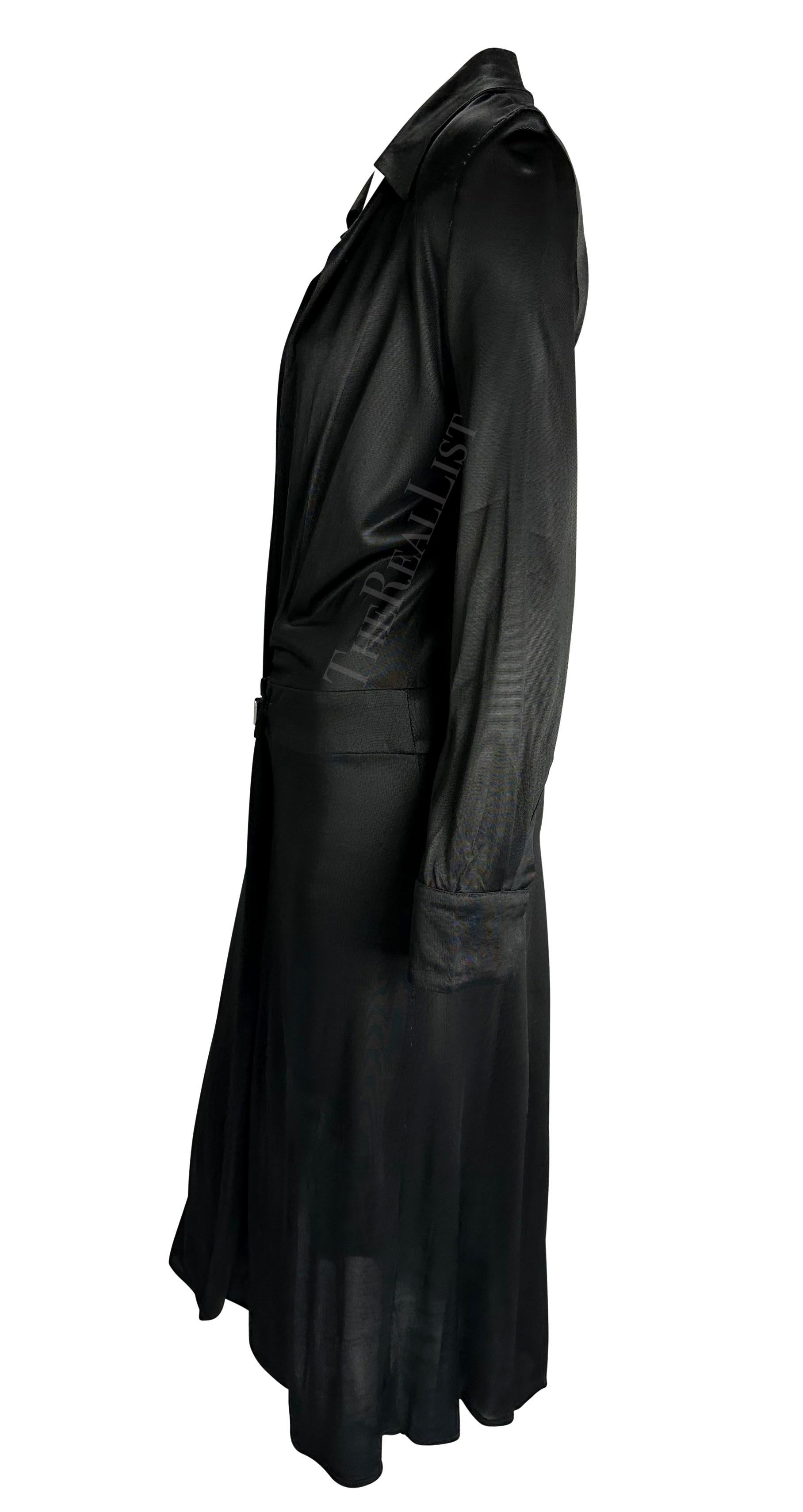 S/S 2000 Gucci by Tom Ford Runway Plunging Neckline Black Viscose Runway Dress For Sale 2