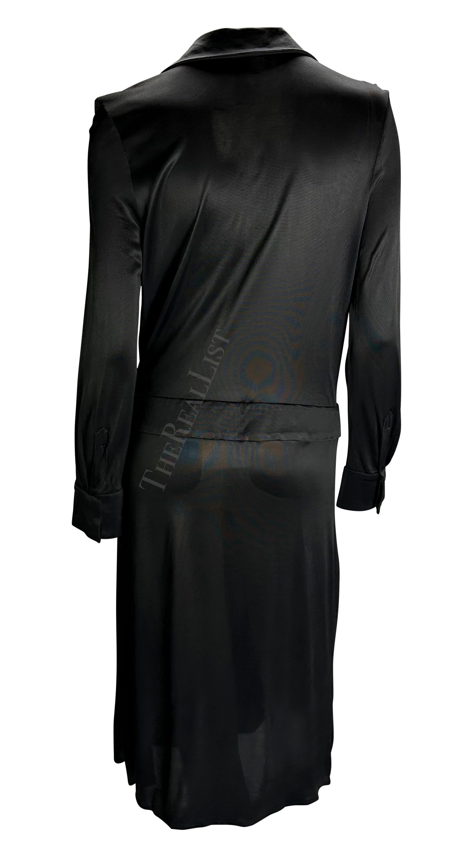 S/S 2000 Gucci by Tom Ford Runway Plunging Neckline Black Viscose Runway Dress For Sale 4