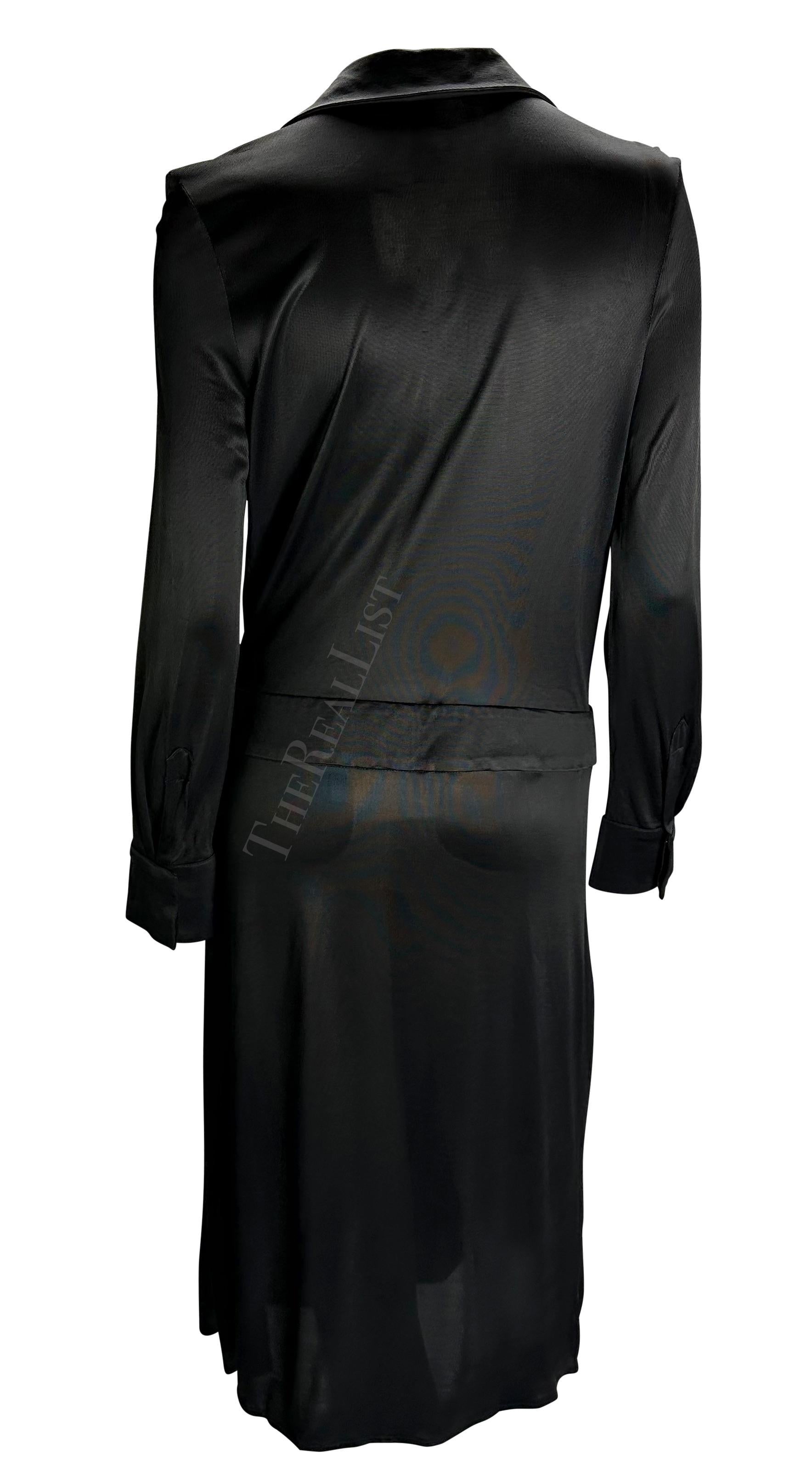 S/S 2000 Gucci by Tom Ford Vestido de pasarela de viscosa negra con escote pronunciado en venta 3