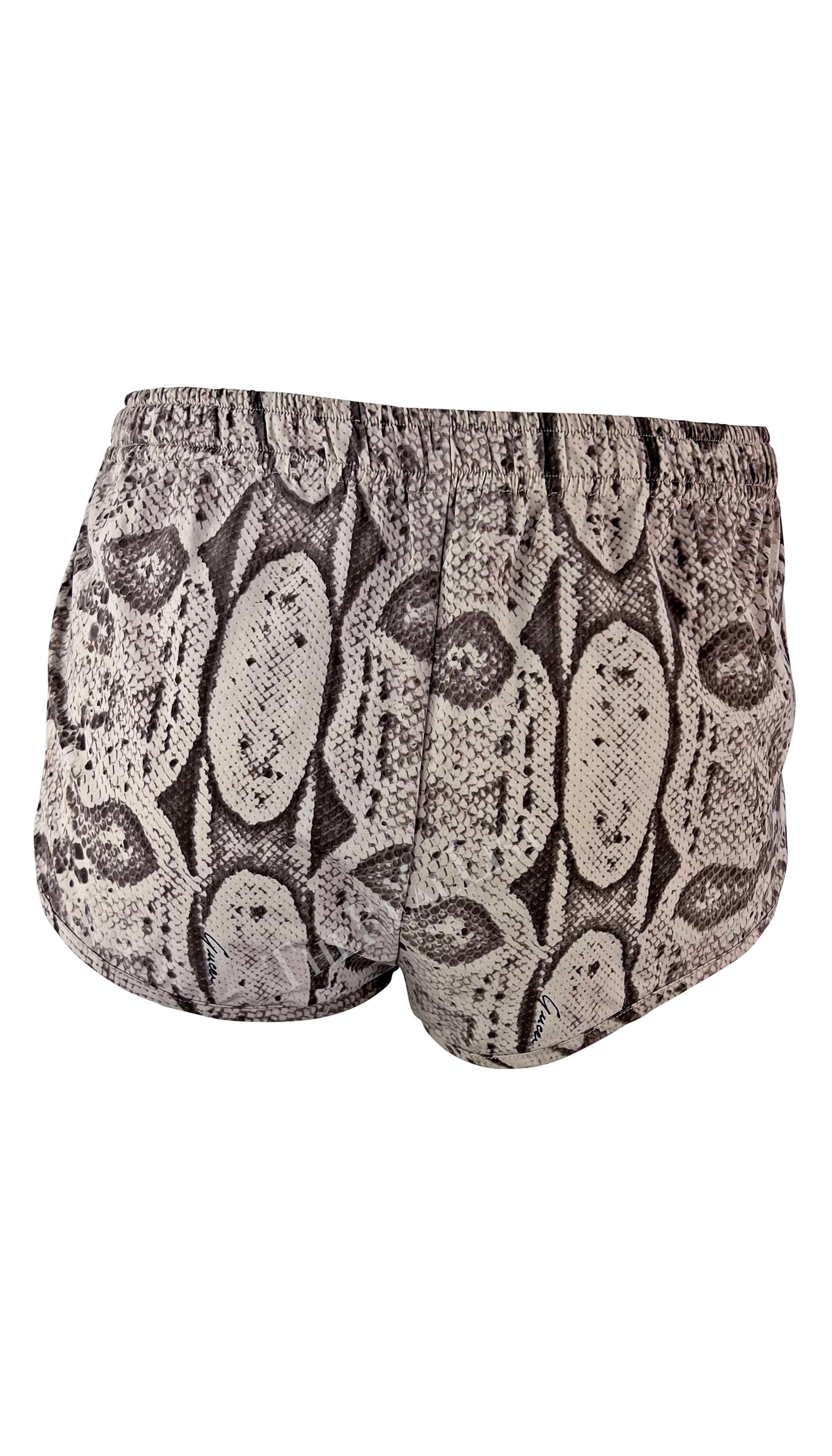 S/S 2000 Gucci by Tom Ford Runway Snake Skin Print Mini Shorts For Sale 6