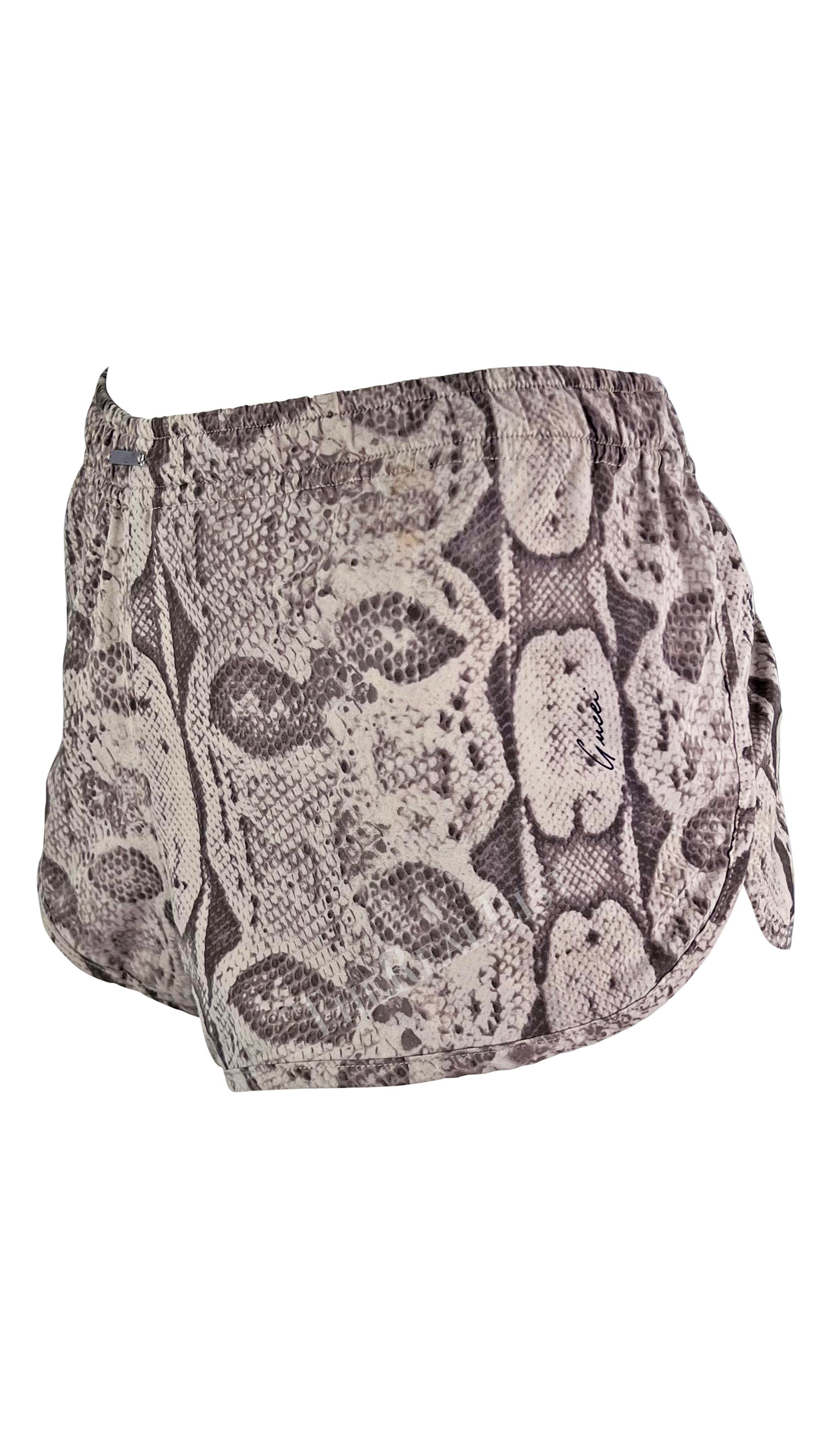 S/S 2000 Gucci by Tom Ford Runway Snake Skin Print Mini Shorts For Sale 2
