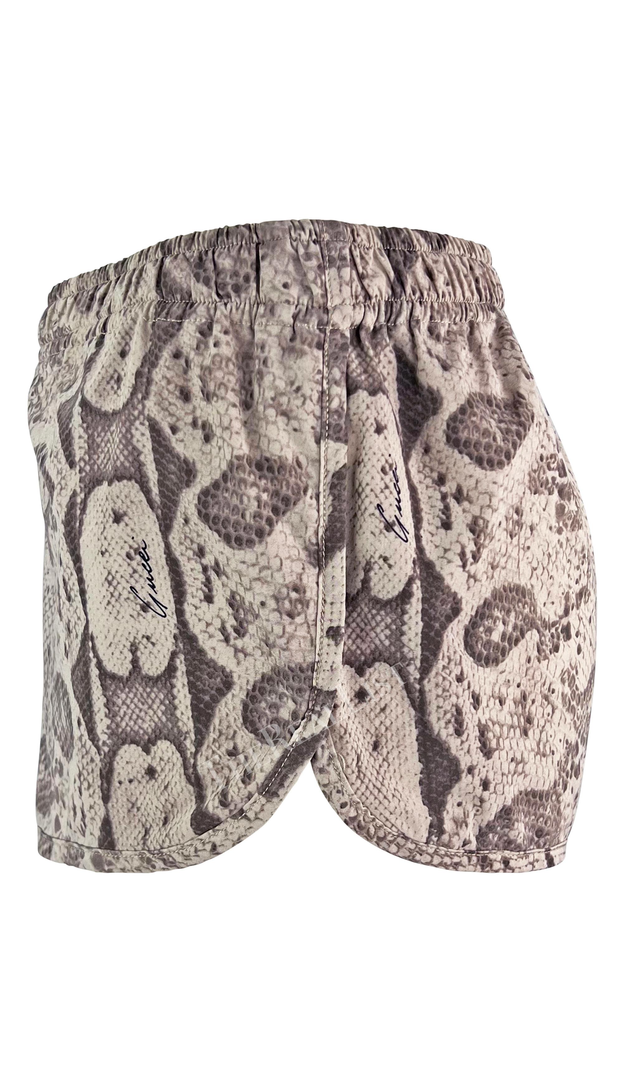 S/S 2000 Gucci by Tom Ford Runway Snake Skin Print Mini Shorts For Sale 4