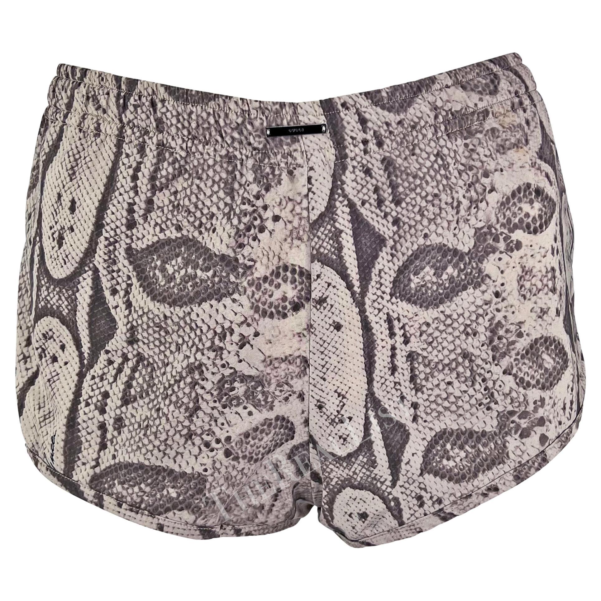 S/S 2000 Gucci by Tom Ford Runway Snake Skin Print Mini Shorts For Sale