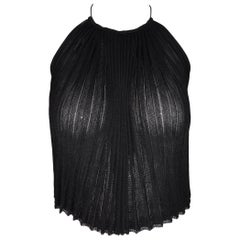S/S 2000 Gucci by Tom Ford Sheer Black Knit Crop Top Backless Chain Straps Vintage S/S 2000 Gucci by Tom Ford Sheer Black Knit Crop Top Backless Chain Straps