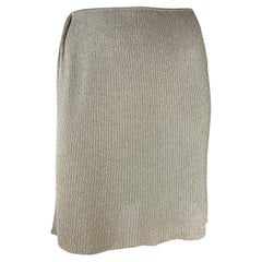 P/E 2000 Gucci by Tom Ford Silver Runway Metallic Stretch Knit Mini Skirt