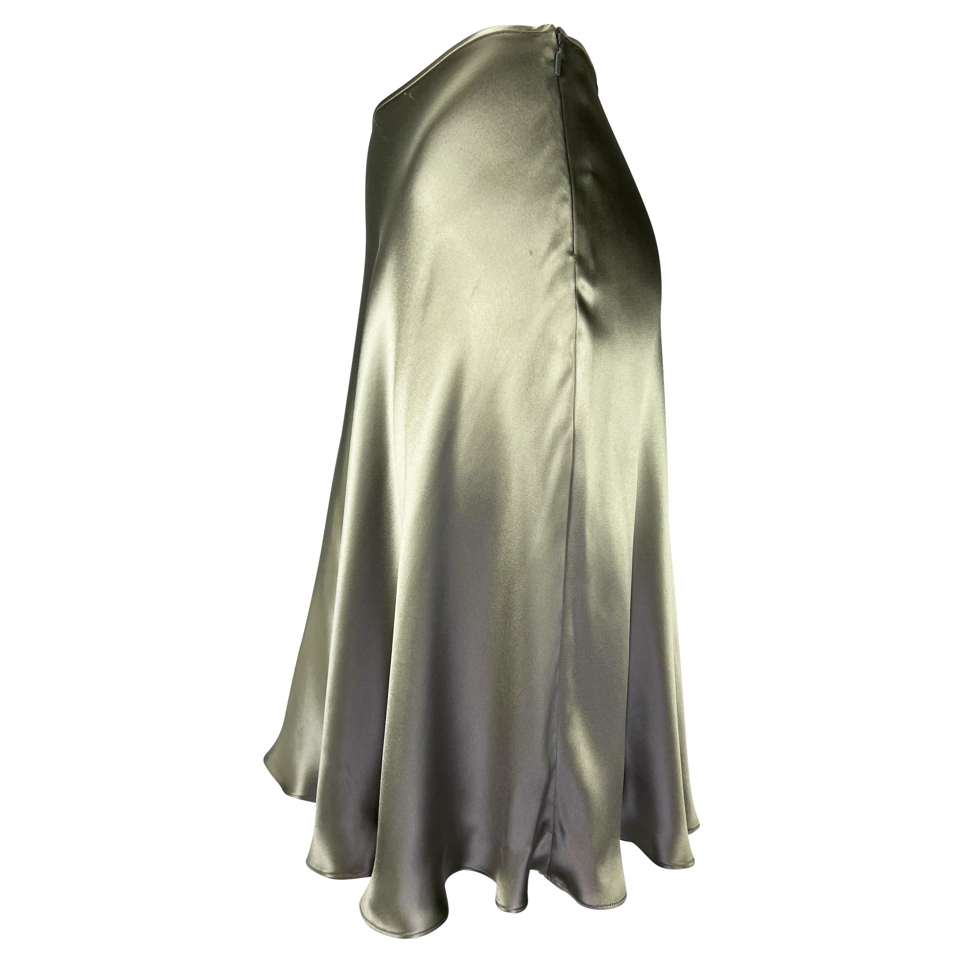 silver silk skirt