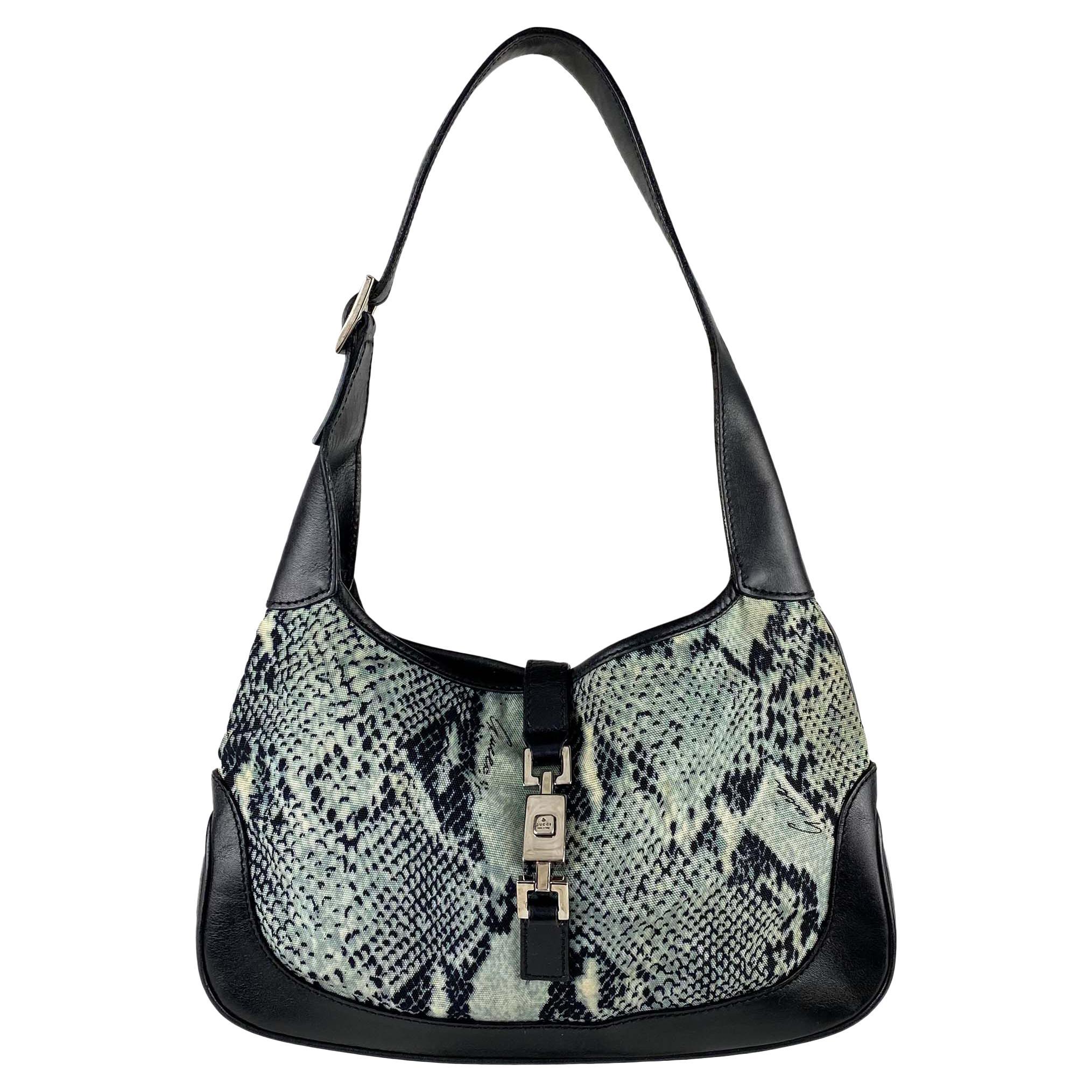 S/S 2000 Gucci by Tom Ford Snake Print Medium Jackie Shoulder Bag Hobo