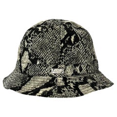 S/S 2000 Gucci by Tom Ford Snakeskin Print Grey Nylon Bucket Hat