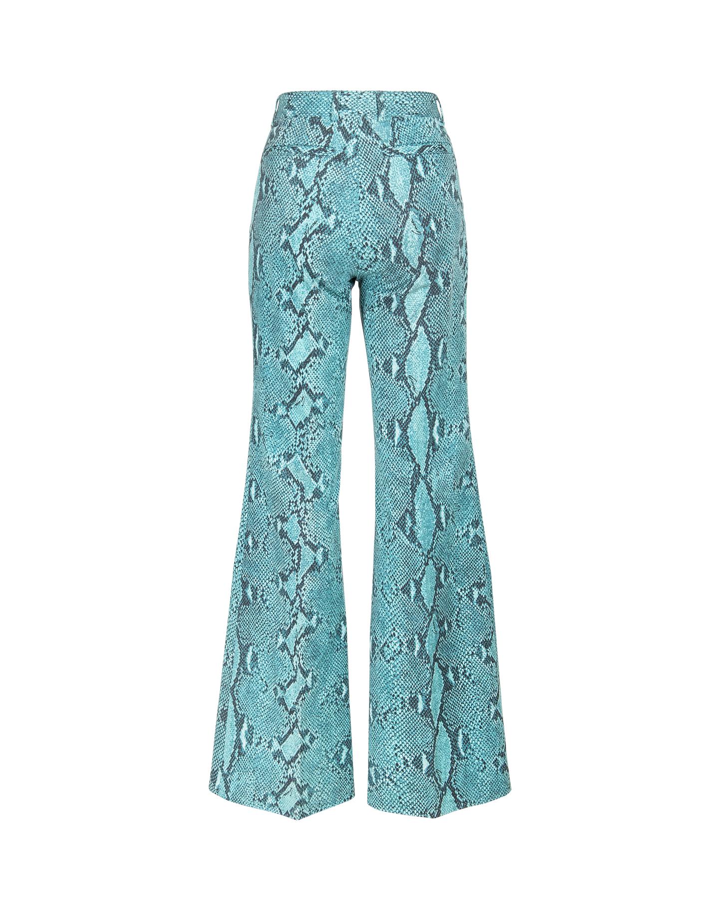 Women's S/S 2000 Gucci by Tom Ford Turquoise Snakeskin Trousers