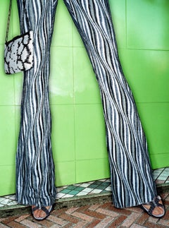 S/S 2000 Gucci by Tom Ford White Grey Beaded Abstract Pattern Chain Flap Bag