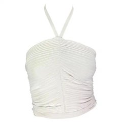 Gucci par Tom Ford - Débardeur à col bénitier côtelé blanc, printemps-été 2000