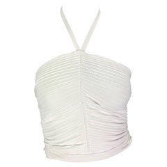 S/S 2000 Gucci by Tom Ford White Ribbed Halter Neck Tank Top