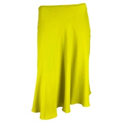 S/S 2000 Gucci by Tom Ford Yellow Silk Chiffon Flare Skirt
