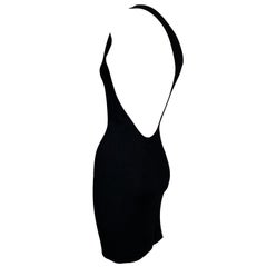 S/S 2000 Gucci Tom Ford Black Cut-Out Side & Back Bodycon Knit Mini Dress S