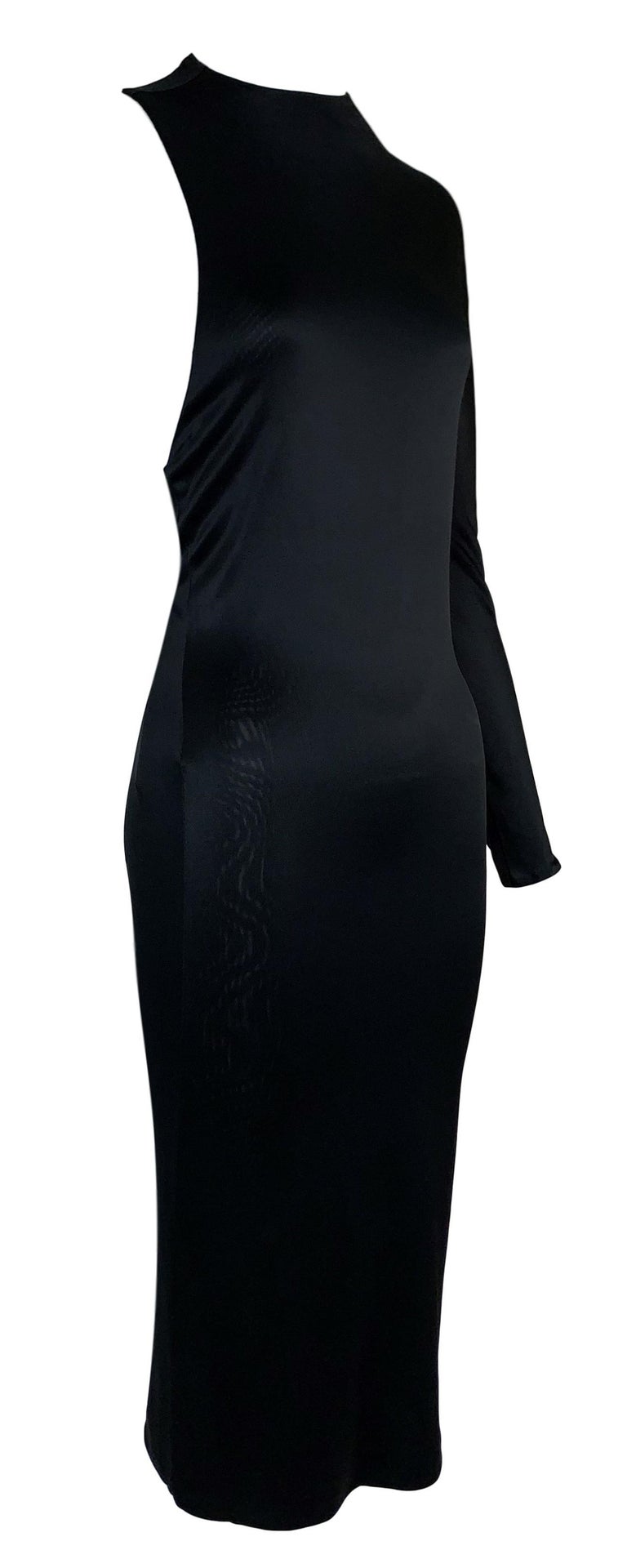 S/S 2000 Gucci Tom Ford Black One Arm Plunging Side and Back Slinky ...
