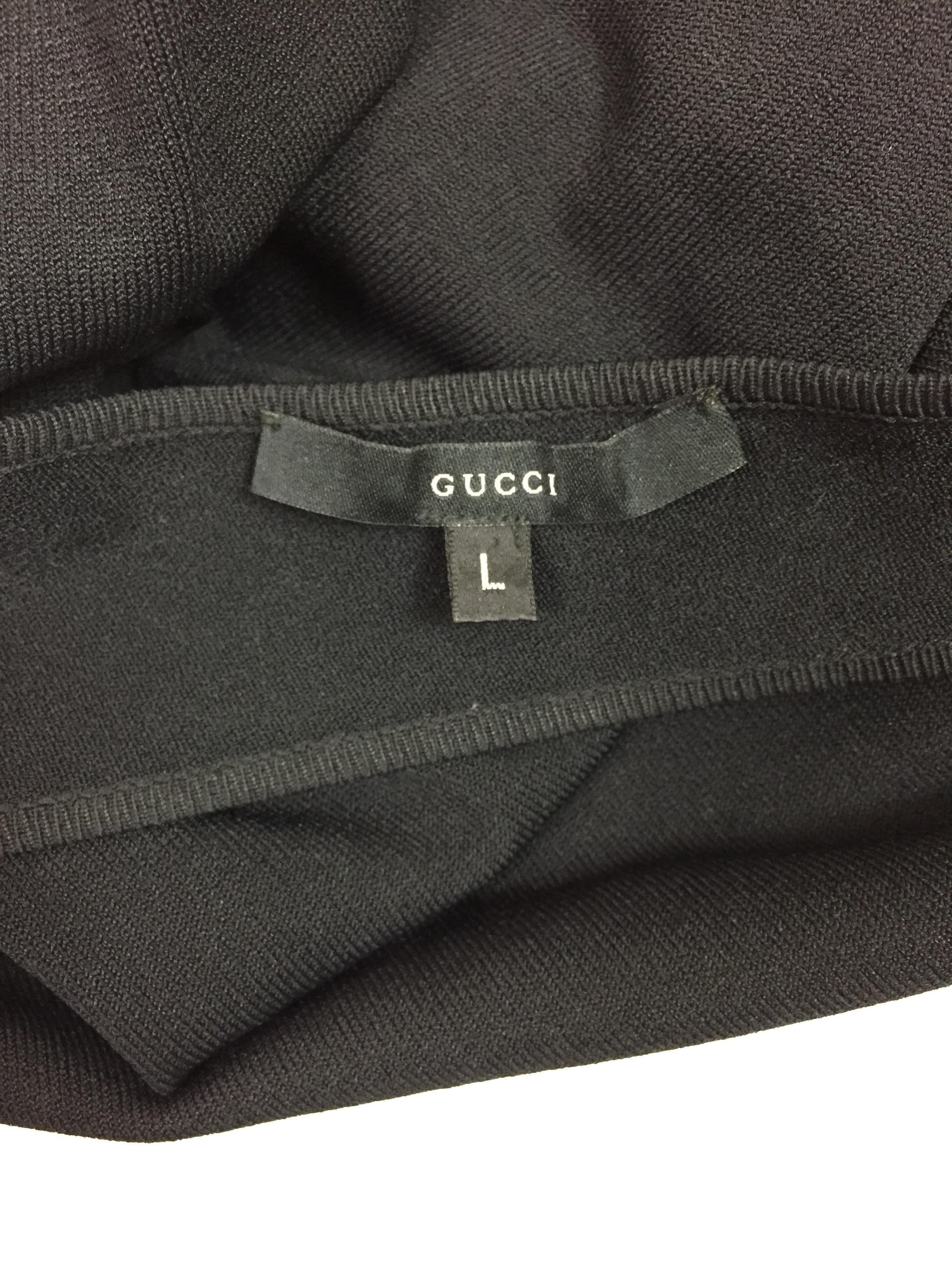 S/S 2000 Gucci Tom Ford One Shoulder Black Knit Plunging Back Bodycon Dress In Good Condition In Yukon, OK