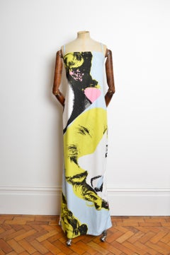 S/S 2000 Iceberg Andy Warhol - Marilyn Monroe Pop Art Pastel Maxi Dress