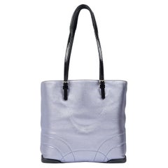 S/S 2000 Prada Bolso de hombro de piel de napa azul pastel metalizado