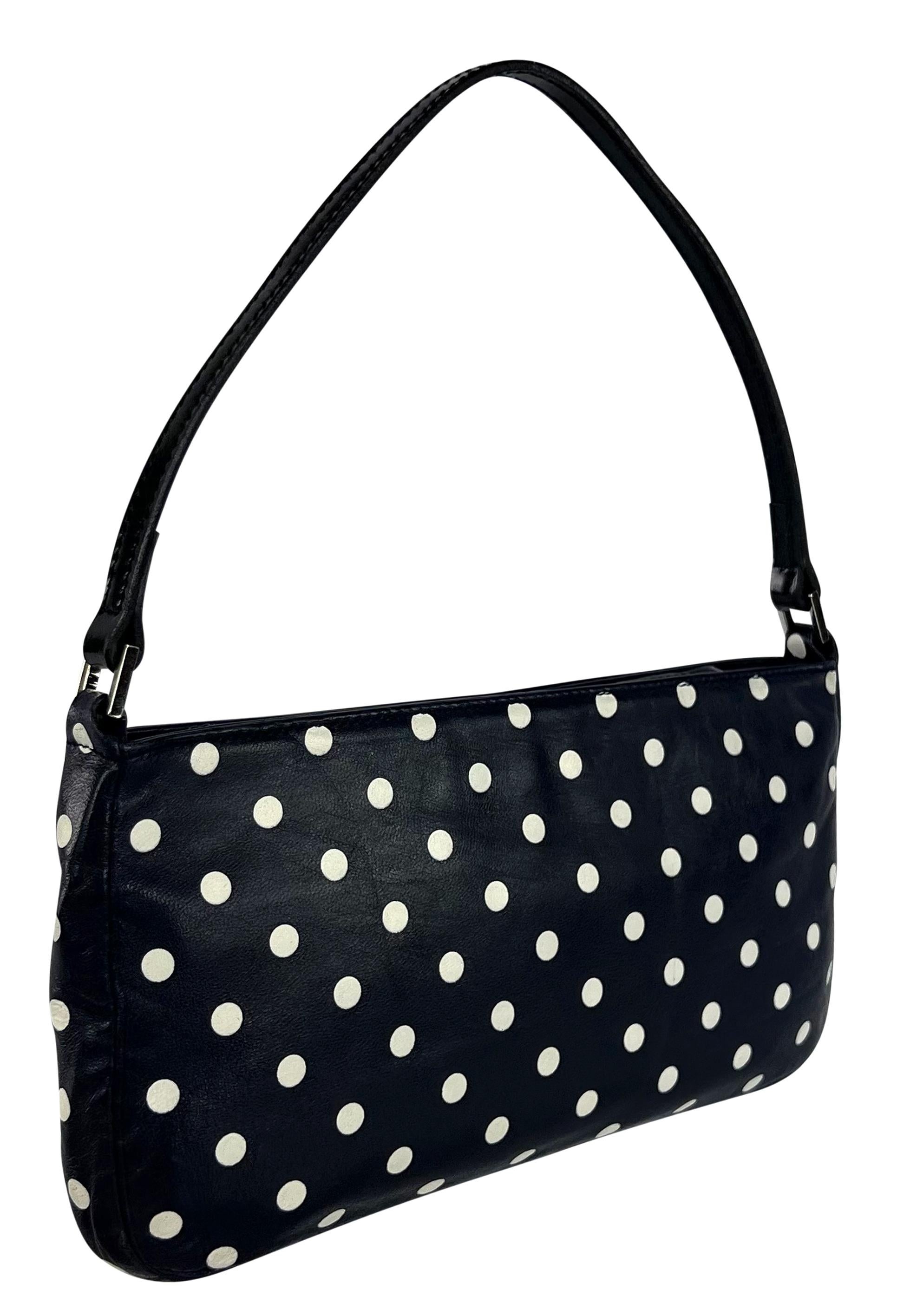 S/S 2000 Ralph Lauren Ad Navy White Polka Dot Mini Borsa a spalla in pelle 1