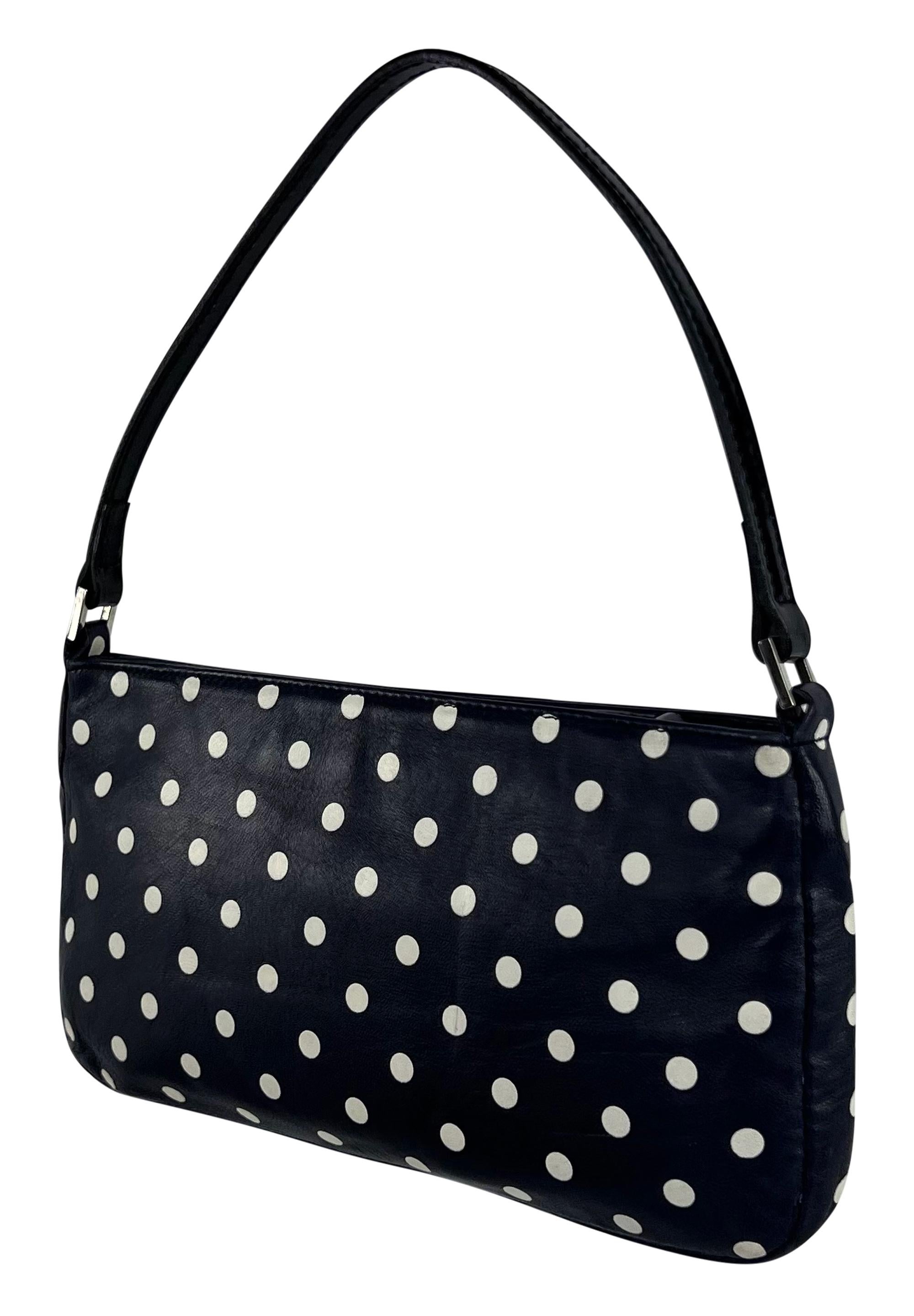 S/S 2000 Ralph Lauren Ad Navy White Polka Dot Mini Borsa a spalla in pelle 3