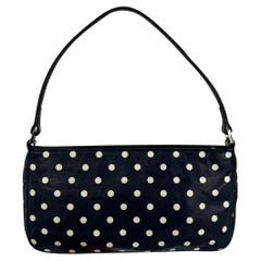 S/S 2000 Ralph Lauren Ad Navy White Polka Dot Leather Mini Shoulder Bag
